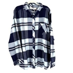 NEW Idyllwind Western Pearl Snap Flannel Shirt Women's XXXL Blue Landman Cowgirl